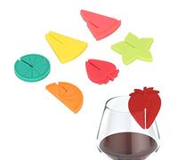 Agatige 6 pennarelli per bicchiere di vino, pennarelli per bevande riutilizzabili in silicone, ciondoli per bevande, ciondoli per bicchiere di vino, di classe, per bicchieri da cocktail,