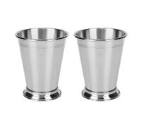 Agatige Bicchieri Mint Julep da 2 pezzi, bicchieri da cocktail in acciaio inossidabile argento da 400 ml Bicchieri da vino in metallo per bar per feste in casa