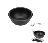 Agatige Ciotola di sapone da barba in metallo, tazza di schiuma da barba infrangibile e ispessita per uomini che si radono (nero)