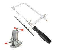 Agatige Cornice per Sega per gioiellieri, Mini morsa da banco con Arco per Sega con 12 Lame e Morsetto per Gioielli, Strumento Artigianale Fai-da-Te