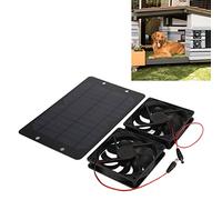 Agatige Doppia Ventola ad energia Solare da 10 W 12 V, Kit Esterno Impermeabile 200 CFM per Serra, pollaio, capannone, Ventilazione per Auto, aspiratore Solare Portatile con 3000 Giri/min