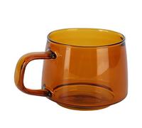 Agatige Glass Coffee Cups, 250 ML Transparent Borosilicate Tea Water Milk Mug Glass Tea Cup Clear Coffee Mugs With Handle For Home (Amber)