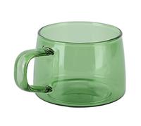 Agatige Glass Coffee Cups, 250 ML Transparent Borosilicate Tea Water Milk Mug Glass Tea Cup Clear Coffee Mugs With Handle For Home (Green)