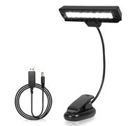 Agatige Luce da Lettura, 27x14x8 cm/10,63x5,51x3,15 Pollici Clip per Leggio Musicale Lampada Ricaricabile 10 LED Lampada USB per Cura degli Occhi per Lavoro, Lettura, Prestazione