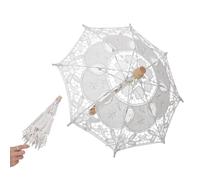 Agatige Ombrello in pizzo mini, ombrellone da sposa da sposa vintage per ragazza, decorazioni per feste, fotografia di ballo, servizio fotografico(bianca)