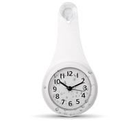 Agatige Orologio da Parete Impermeabile Esterni con Termometro e Igrometro, Orologio da parete piccolo, orologio da bagno impermeabile con gancio per bagno cucina camera da letto(bianca)