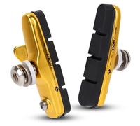Agatige Pastiglie Freno V Bici, 1 Paio V-Brake Pattini Freni Bici Blocco Pastiglie Freno per Bici da Strada Leggere per Mountain Bike Attrezzatura Ciclistica per Ruota Sinistra e Destra(d'oro)
