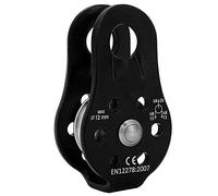 Agatige Puleggia Arrampicata, 26KN Micro Puleggia Fissa Puleggia Arrampicata in Lega di Alluminio Singola Corda Girevole Puleggia Attrezzatura di Soccorso Ad Alta Quota per Corda da 12 Mm(Nero)