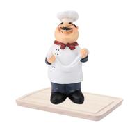 Agatige Statuette di Chef in Resina, Statua di Ornamento di Chef Grasso Decorazioni da Cucina per Chef Italiano per caffetteria da banco(Tenendo la tagliatella)