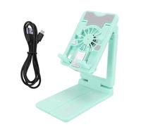 Agatige Supporto per dispositivo di raffreddamento del telefono cellulare, ventola del radiatore per telefono cellulare desktop ad altezza regolabile con luci RGB colorate per lo (Verde)