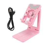 Agatige Supporto per dispositivo di raffreddamento del telefono cellulare, ventola del radiatore per telefono cellulare desktop ad altezza regolabile con luci RGB colorate per lo (Rosa)