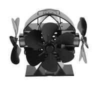 Agatige Ventilatore Oscillante per Stufa a Legna, Ventilatore per Stufa Alimentato a Calore 3 Teste 18 Lame Ventola per Camino Soffiante in Alluminio da 270 Gradi con Maniglia di