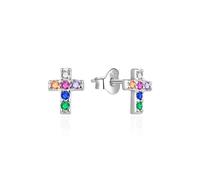 Agato Orecchini In Argento Croce Con Zirconi Colorati Agt-E169Pc - Orecchini