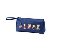 Agatsuma Zen'it, astuccio Tomioka Giyuu, astuccio anime, astuccio Kamado Tanjiro, astuccio di grande capacità, con manico, astuccio per penne per studenti, organizer per trucchi, portamonete, Blu Tipo