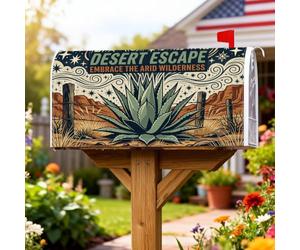 Agave Coperture magnetiche per cassette postali, copertura per cassetta postale rustica del sud-ovest delle montagne del deserto verde, copertura per cassetta della posta da giardino e patio, 53 x 64