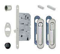 AGB Kit Maniglia Da Incasso SCIVOLA T KIT C ovale con serratura e50 chiavistello