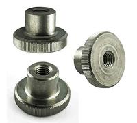 AGBERG - Dadi zigrinati M6 (10 pezzi) di forma alta - Acciaio inox VA A1 V1A - Dadi zigrinati antiruggine - con cintura - Dadi per pollice - DIN 466 | AGBERG