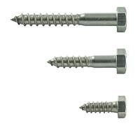 AGBERG - Viti per legno 10 x 70 mm con testa esagonale - Viti a chiave [10 pezzi] in acciaio inox A2 V2A, antiruggine - DIN 571