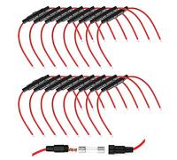 AGC Portafusibile, Portafusibile 5x20, 16 Pezzi Portafusibile AGC, Portafusibili, Porta Fusibile, Rubacorrente Fusibili, Fuse Holder, Porta Fusibili Barca, 5 × 20 mm 32 V 20 A AGC Portafusibili
