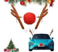 agctrler Corna Renna per Auto, Decorazione Auto Natale, Decorazione Natalizia con Corna con Campane e Naso Rosso