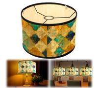 agctrler Lampade da parete decorative anni '70, paralume in bambù, lampada da terra, lampada da tavolo, E27, paralume vintage, paralume a sospensione grande (A)