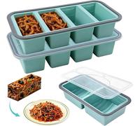 agctrler Souper Cubes - Set di 3 stampi per congelamento in silicone, 250 ml e 500 ml, capacità extra grande, con coperchio per zuppa, brodo, salsa, cubetti di ghiaccio, cubetti di ghiaccio, prodotti