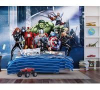 AGdesign Wallpaper Murale Parete Marvel Avengers Ragazzi Blu 2,7x3,6m Adesivo