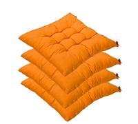 AGDLLYD Set da 4 Cuscino Sedia,Cuscini per Giardino, per Dentro e/o Fuori,40x40 cm,Disponibile in Tanti Colori Diversi,Cuscini per sedie da Giardino,Copri Sedia Cucina (Arancione)