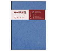 Clairefontaine 791464C collezione Age Bag taccuino cucito con dorso in tela blu - A4 21x29,7 cm - 192 pagine a righe - Carta Bianca 90 g - Copertina in carta Lustrée a grana grossa effetto cuoio