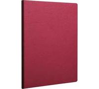Clairefontaine 791402C Collezione Age Bag Quaderno cucito a filo con dorso in tela rosso, A4 21 x 29.7 cm, 192 Pagine a tinta unita bianche, Carta 90 g - Copertina in carta Lustrée trama effetto cuoio
