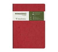 Clairefontaine 791402C Collezione Age Bag Quaderno cucito a filo con dorso in tela rosso, A4 21 x 29.7 cm, 192 Pagine a tinta unita bianche, Carta 90 g - Copertina in carta Lustrée trama effetto cuoio