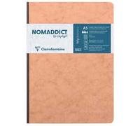 Clairefontaine Taccuino Age Bag A5 cucito, 192 pagine a quadretti, carta bianca 90 g, tabacco