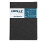 Clairefontaine 795421C Collection Age Bag Un taccuino Cousu Dos Toilé nero - A5 14,8x21 cm - 192 pagine a quadretti piccoli - carta bianca 90g - copertina in carta lustrée a grana grossa effetto cuoio