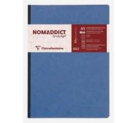 Clairefontaine 795464C Collection Age Bag Un taccuino Cousu Dos Toilé blu - A5 14,8x21 cm - 192 pagine rigate - carta bianca 90g - copertina in carta lustrée a grana grossa effetto cuoio