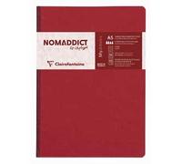 Clairefontaine 795462C Collection Age Bag Un taccuino Cousu Dos Toilé Rosso - A5 14,8x21 cm - 192 pagine rigate - carta bianca 90g - copertina in carta lustrée a grana grossa effetto cuoio
