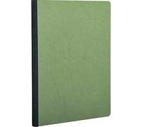 Clairefontaine 795403C Collection Age Bag Un taccuino Cousu Dos Toilé verde - A5 14,8x21 cm - 192 pagine a tinta unita bianche- Papier 90g - copertina in carta lustrée a grana grossa effetto cuoio