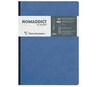 Clairefontaine 795434C Collection Age Bag Un taccuino Cousu Dos Toilé blu - A5 14,8x21 cm - 192 pagine DOT - carta bianca 90g - copertina in carta lustrée a grana grossa effetto cuoio