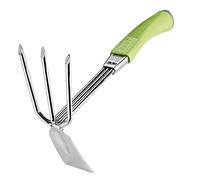 Agef - ZAPPETTINO Quadro A 3 Denti in Acciaio Cromato - Manico in COPOLIMERO Colore Verde