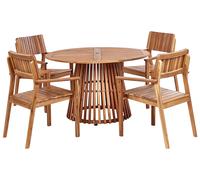 AGELLO 4 posti Set da pranzo da giardino Marrone Legno d'acacia