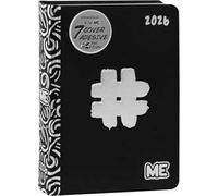 ME - Agenda Giornaliera 16 Mesi Medium 2025-2026, Agenda Luxury Edition, con Copertina Morbida con Grafica in Rilievo e 512 Pagine, Ideale per Scuola Media, Superiore, 12x16,5 cm, Hashtag