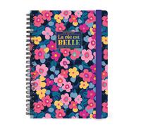 Agenda 16mesi Large Weekly Spiral Bound Diary Flowers 2026-2027