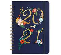 Agenda 2020-2021 - Agenda scolastica settimanale e mensile, 16,3 x 21,6 cm, 12 mesi, luglio 2020 - giugno 2021, flessibile copertina rigida con chiusura elastica, linguette rivestite, tasca interna