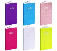 Agenda 2022, formato sottile, colore foglia di tè, oro rosa, argento, ciliegia, glitter, visualizzazione settimanale, anno 2022, dimensioni sottili, 9 cm -16 cm (oro rosa glitterato)
