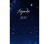 Agenda 2024 - Notte Stellata: agenda giornaliera, formato A5, un giorno per pagina, agenda gennaio-dicembre 2024,12 mesi, Calendario2024 e calendario ... lucida e flessibile, carta di qualità