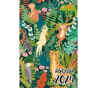 Agenda 2024: Settimanale, da Gennaio a Dicembre 2024, 12 mesi, settimana su una doppia pagina, Formato A5 | Giungla
