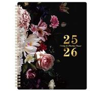 Agenda 2025-2026, 20,3 x 25,4 cm, luglio 2025 - giugno 2026, planner settimanale e mensile, calendario accademico 2025-2026, rilegatura a spirale con copertina robusta, linguette mensili rivestite in
