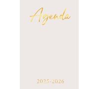 Agenda 2025 2026: Blanc & Or | Semainier (1 semaine sur 2 pages) | Format de poche - A6 | 10x15 cm | Planning hebdomadaire vertical | Août 2025 - Juillet 2026 | Colonnes & horaires | Femme & maman