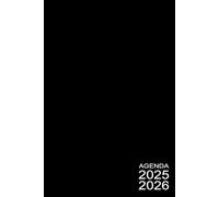 Agenda 2025 2026: Collège Lycée Étudiant Filles Garçons Primaire A5 Journalier | Organiseur Scolaire Simple Noir.