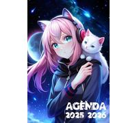Agenda 2025 2026: Fille Anime Manga Chaton Kawaii | 1 JOUR PAR PAGE | En Français De Septembre à Juillet | Écolières, Collégiennes et Lycéennes