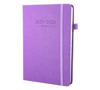 Agenda 2025-2026, formato A5, un giorno per pagina, 12 mesi 2025-2026, da luglio 2025 a giugno 2025, agenda giornaliera A5 con linguette mensili, 2 segnalibri, passante per penna e tasca interna